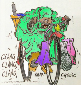 Hagarde des sceaux à biclou